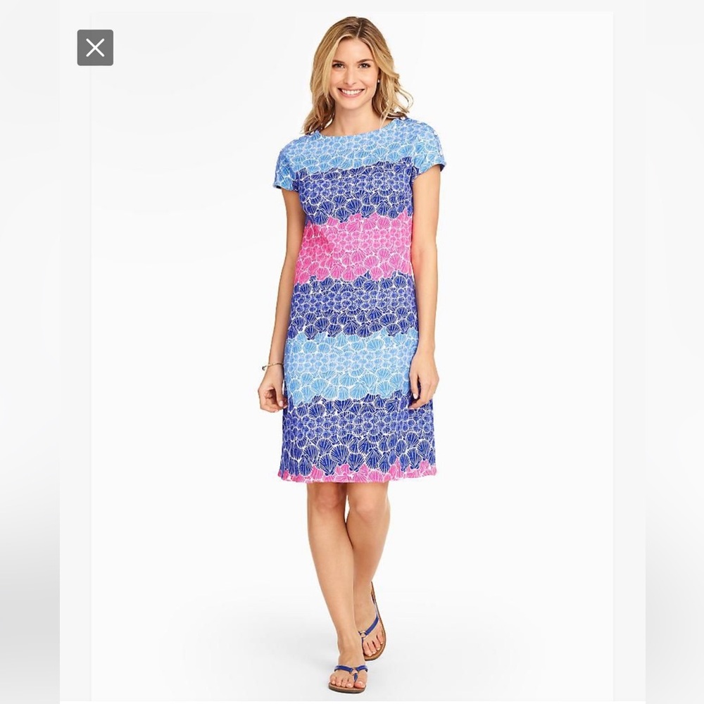 Talbots Shift Dress. Seashell Pattern In Pinks An… - image 1